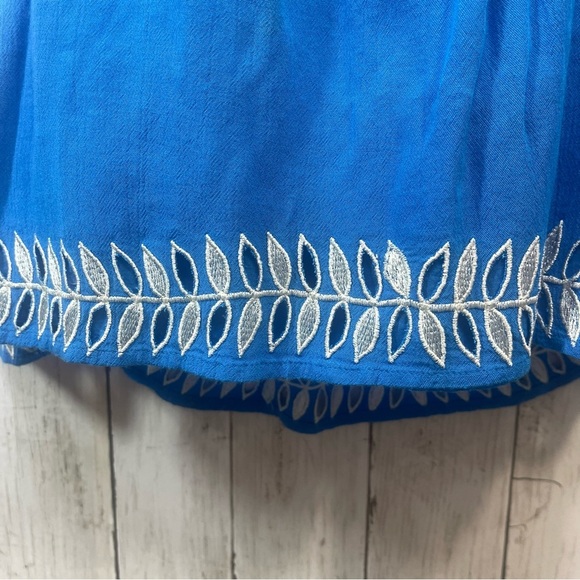 RahiCali Daisy Off-The-Shoulder Embroidered with Tassels Ties Dress Small NWT - Picture 2 of 9